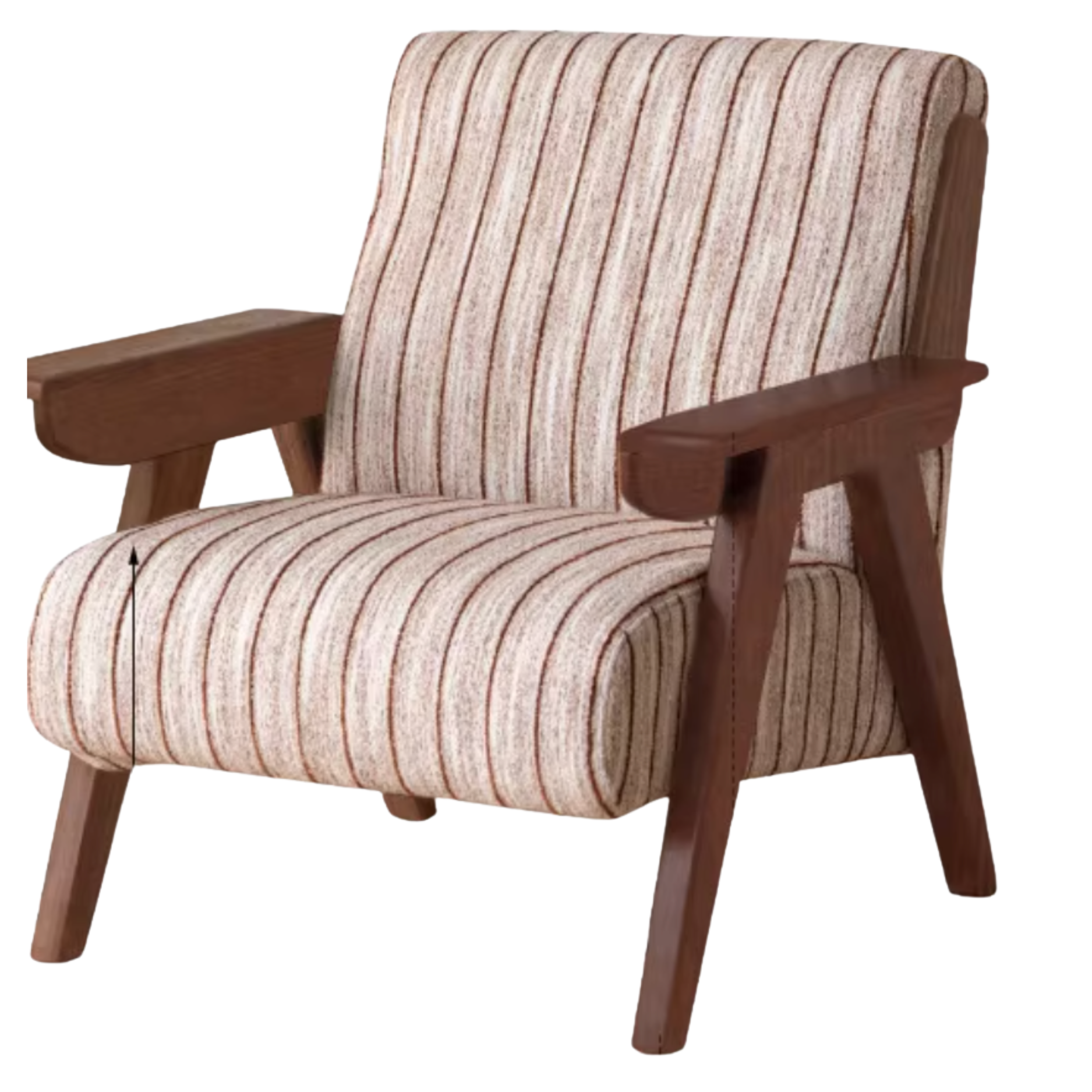 Oak Solid Wood Retro Armchair