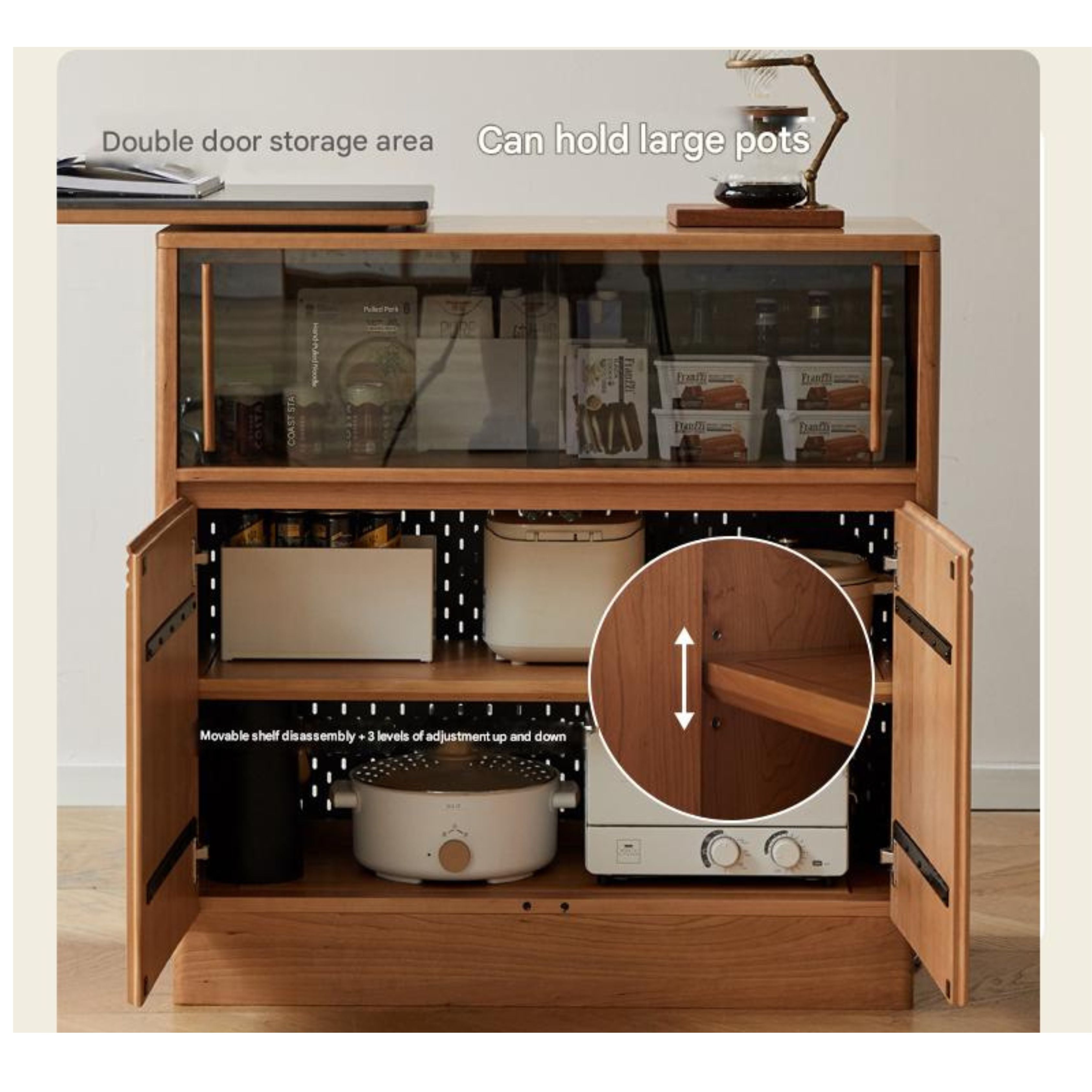 Cherry Solid Wood Telescopic Bar Table