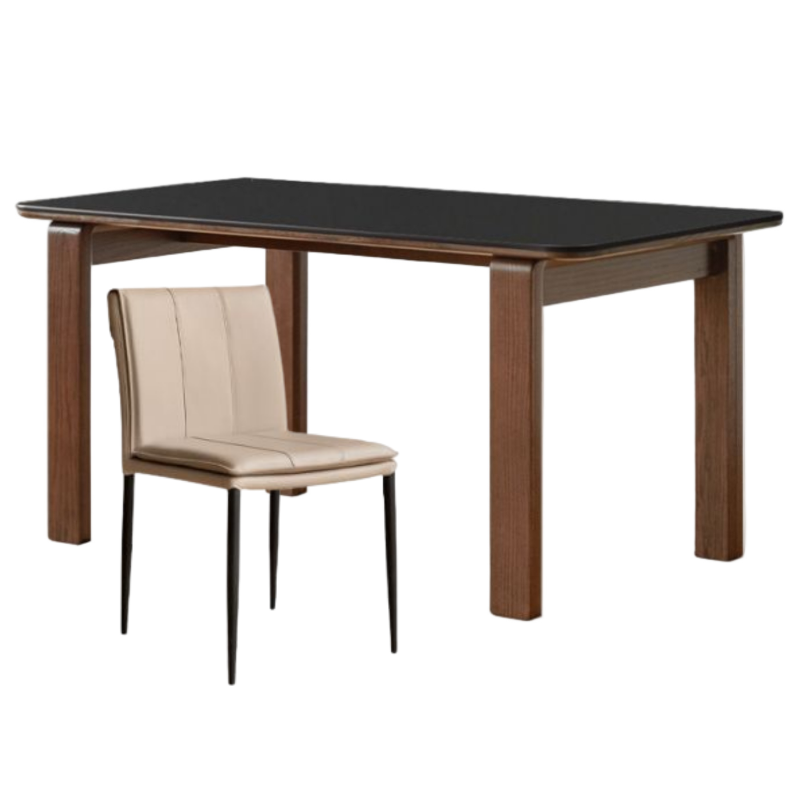 Oak Solid Wood Restaurant Light Luxury Style Rock Slab Long Table