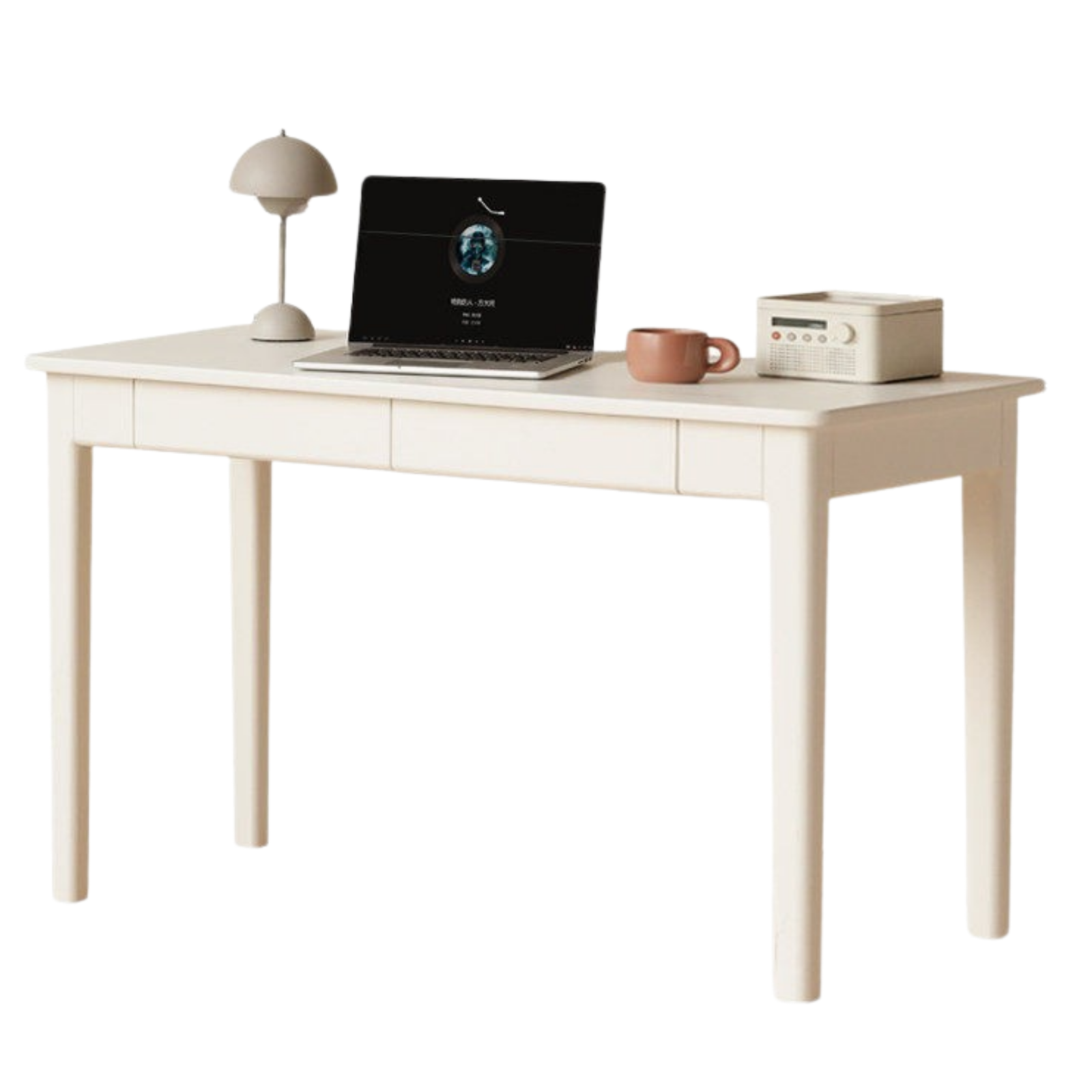 Solid RubberWood Wood Office Desk with Drawer
