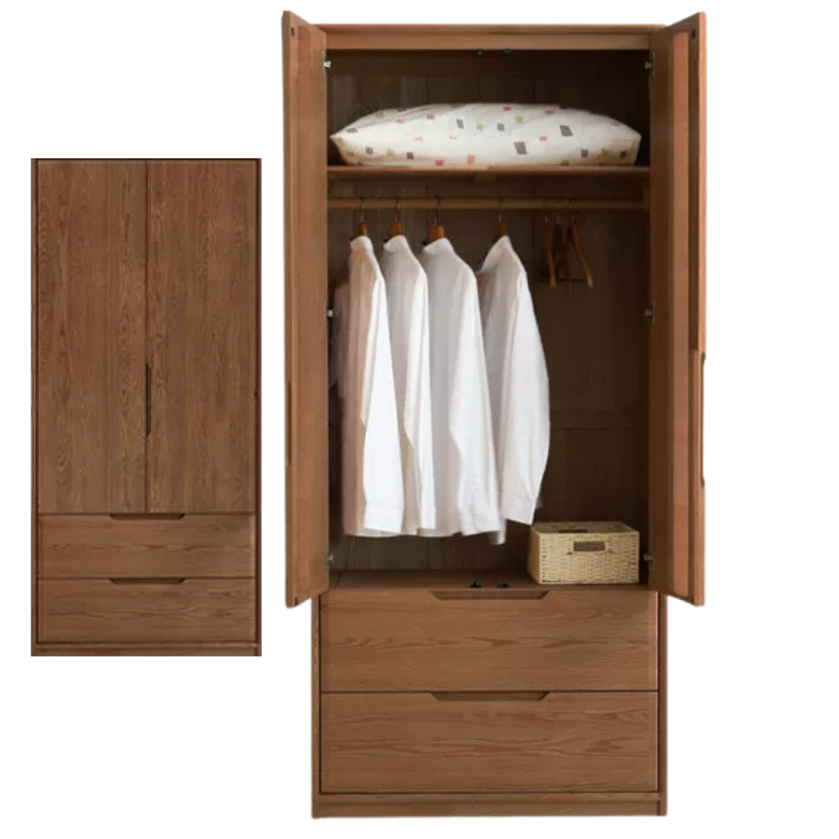 Oak, Ash Solid Wood minimalist Wardrobe