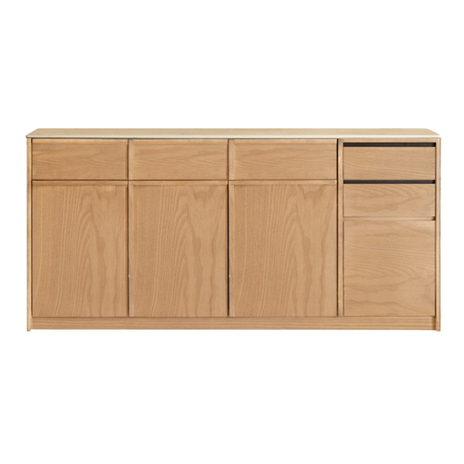 Black Walnut, Sandalwood, Ash Solid Wood Dining Cabinet Antique Style Rock Board