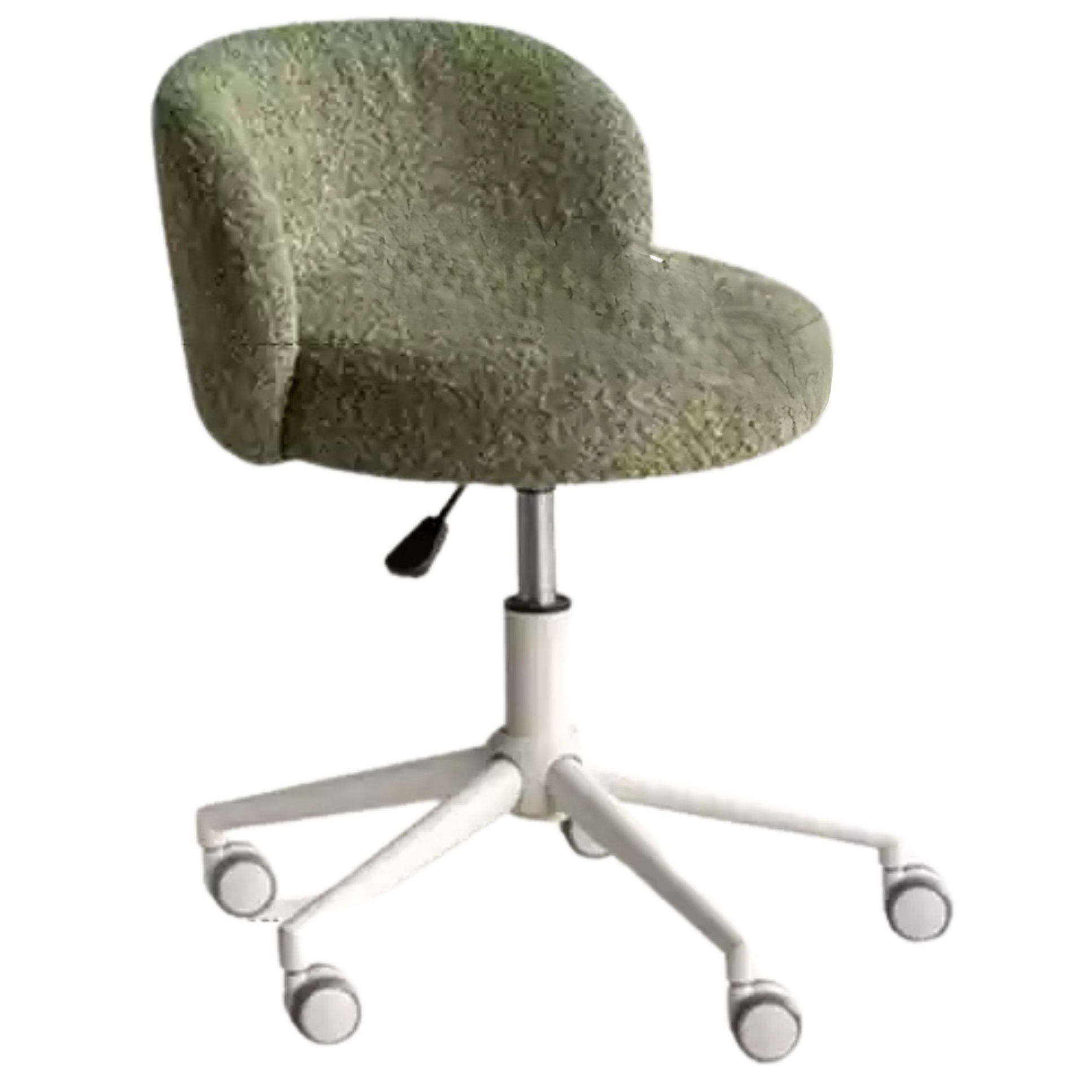 Eco-Leather, Imitation Sheepskin Adjustable Height Vanity Stool, Modern Minimalist Makeup Chair for Bedroom