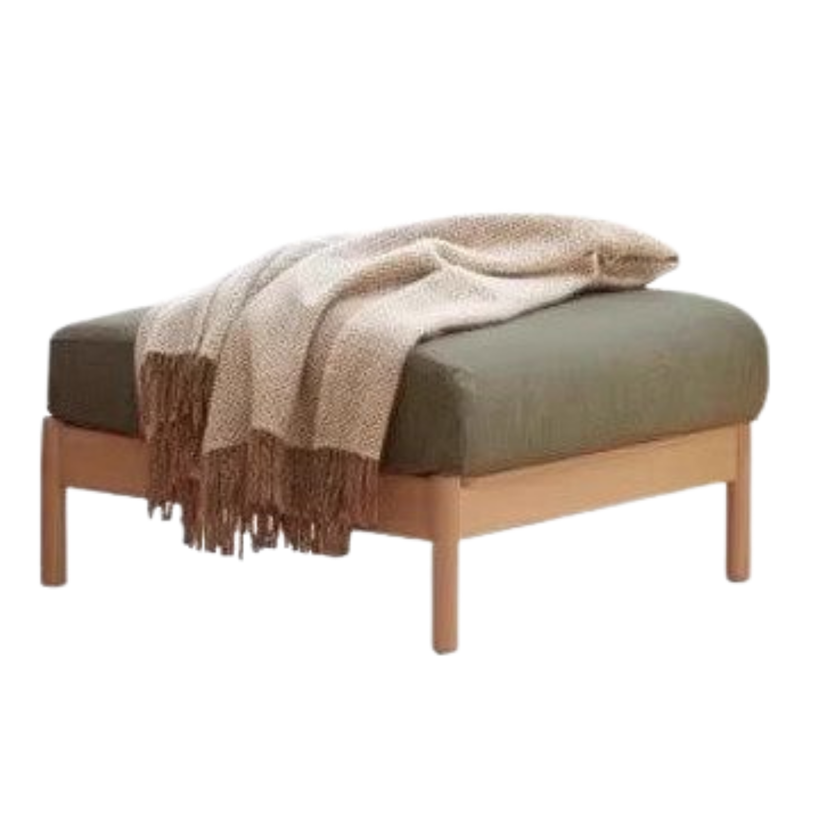 Oak, Ash, Cherry, Black Walnut Solid Wood Casual Footstool with Modern Minimalist Style