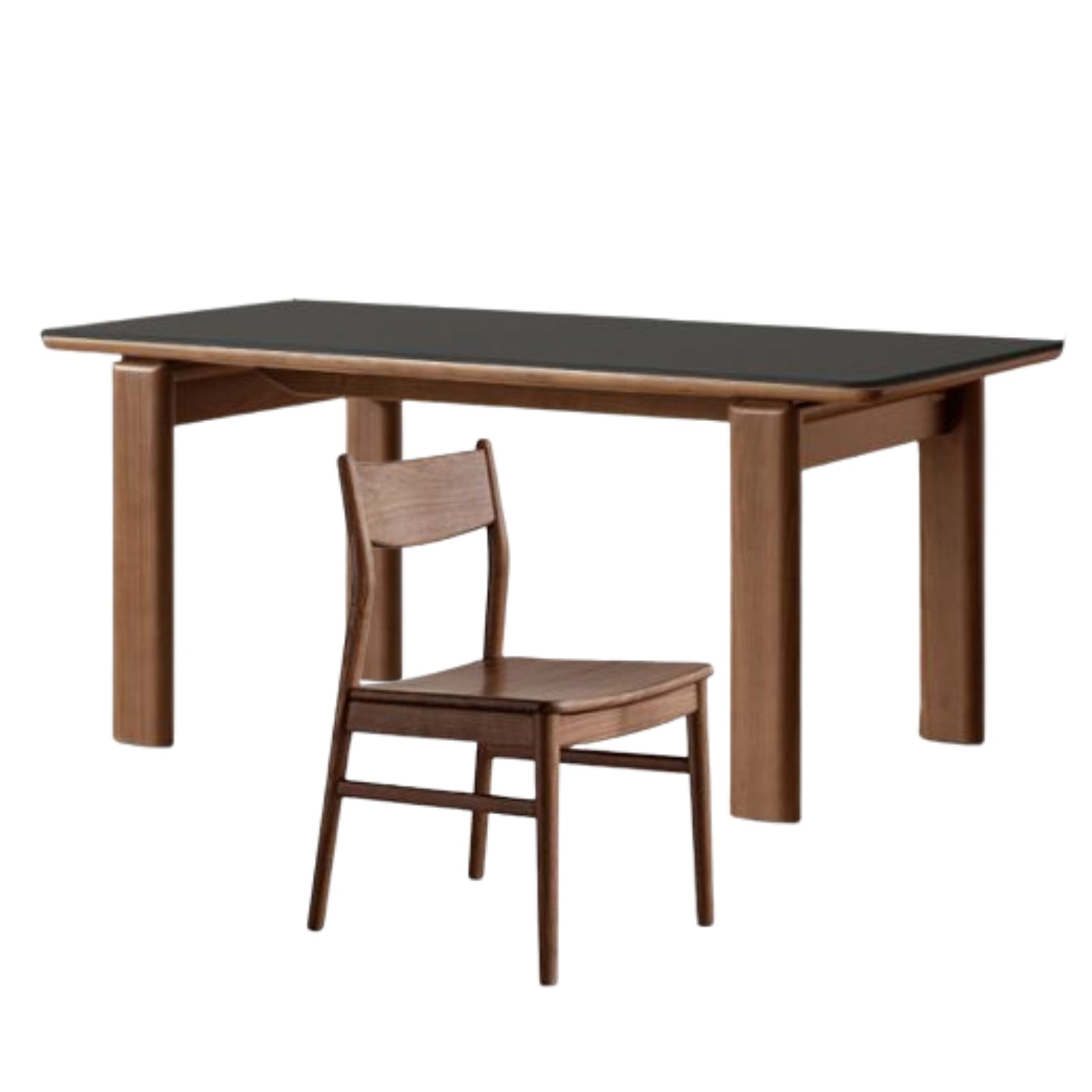 Black Walnut Solid Wood Dining Table Light Luxury Style