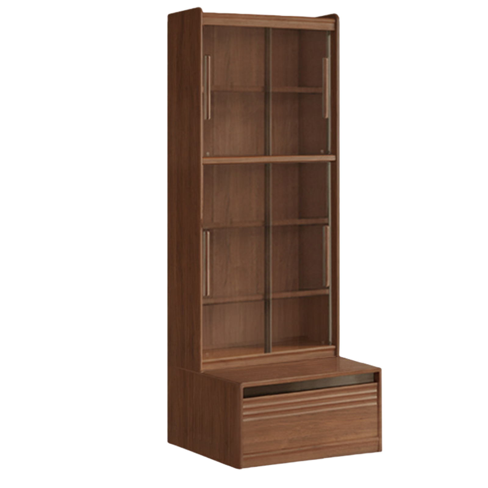 Black Walnut, Sandalwood, Oak, Ash Solid Wood Combination Bookcase with Floor Display and Luxury Storage