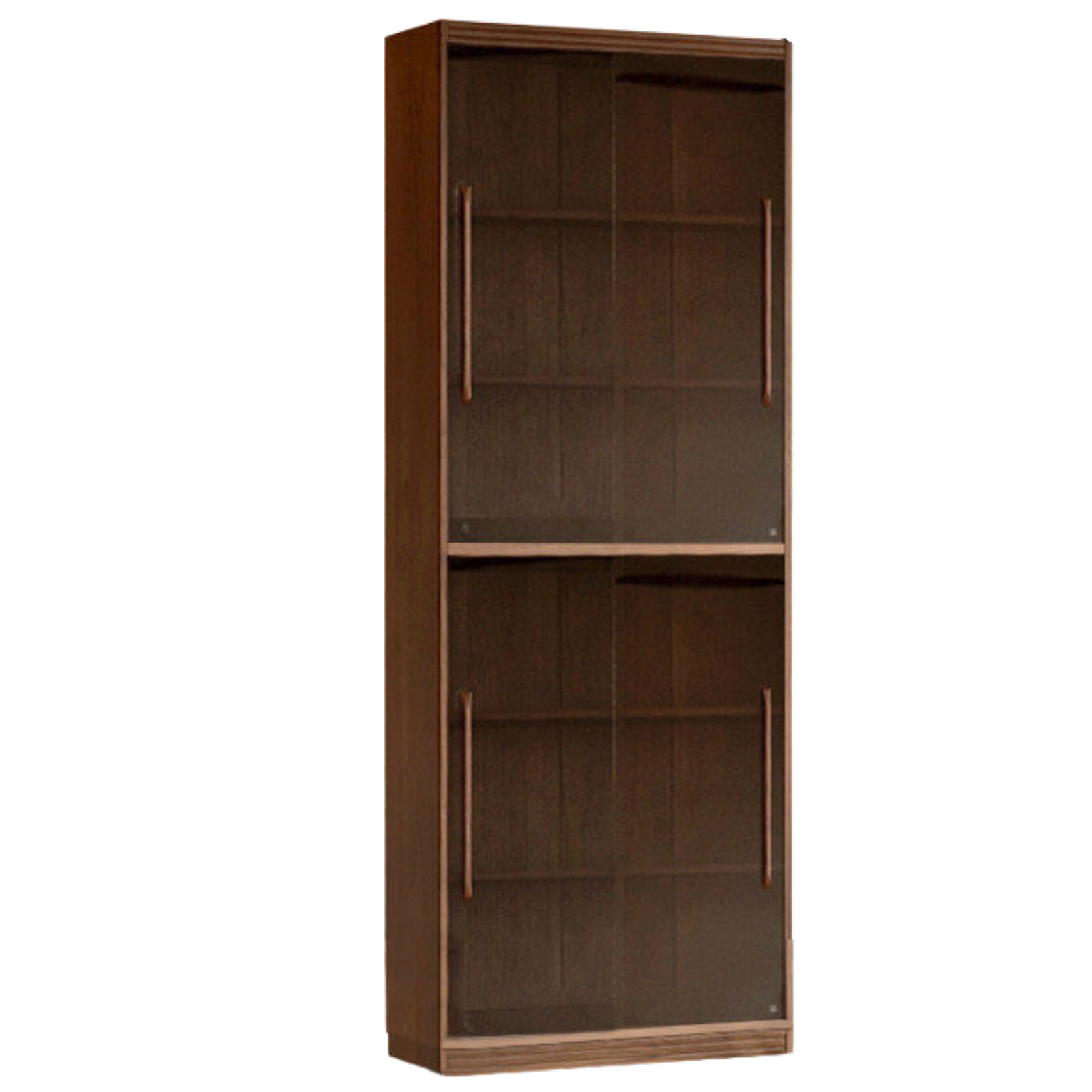 Solid Longan Hardwood, Ash Solid Wood Bookcase with Floor-to-Deck and Wall-Mounted Display Cabinet