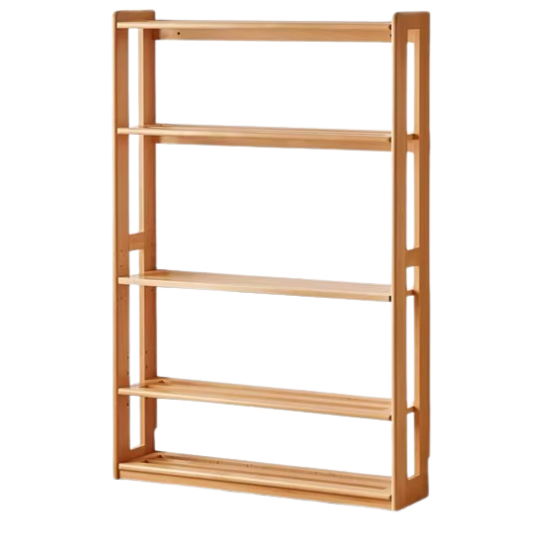 Beech, Oak Solid Wood Floor-To-Ceiling Bookshelf, Toy Storage