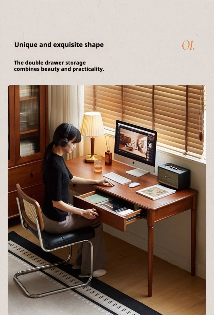 Poplar Solid Wood Medieval Style Desk