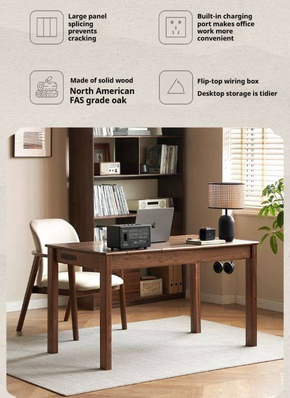 Ash Solid Wood Modern Writing Desk
