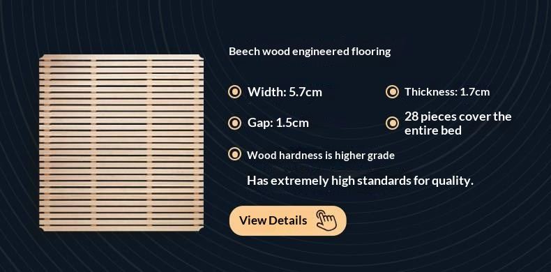 Ash, Beech Solid Wood Modern Simple Luminous Bed