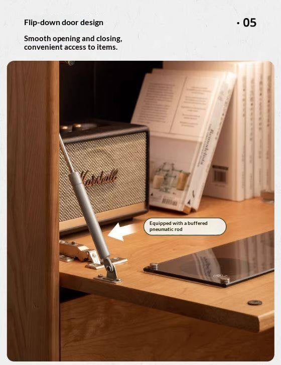 Cherry Solid Wood Retro Storage Side Cabinet.