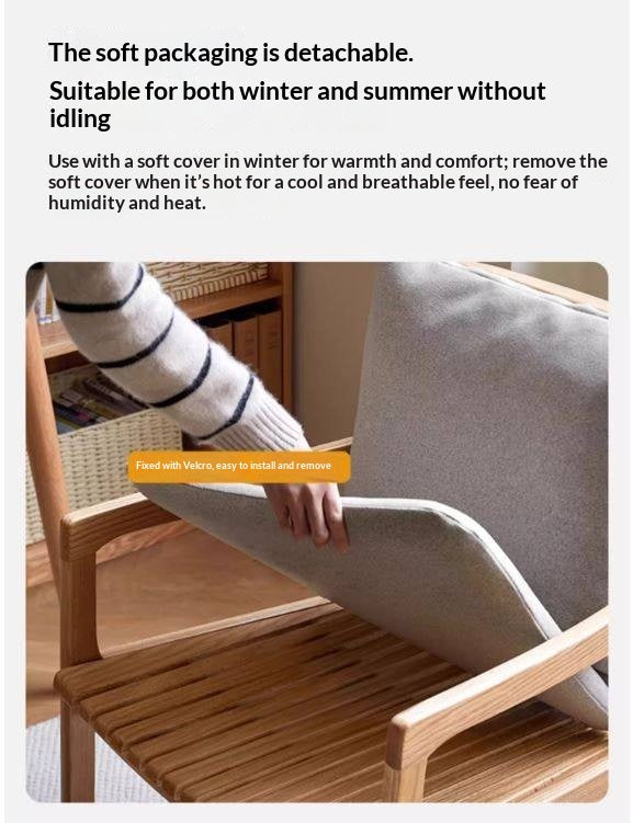Cherry, Oak, Beech Solid Wood Book Chair Comfortable Soft Back Chair