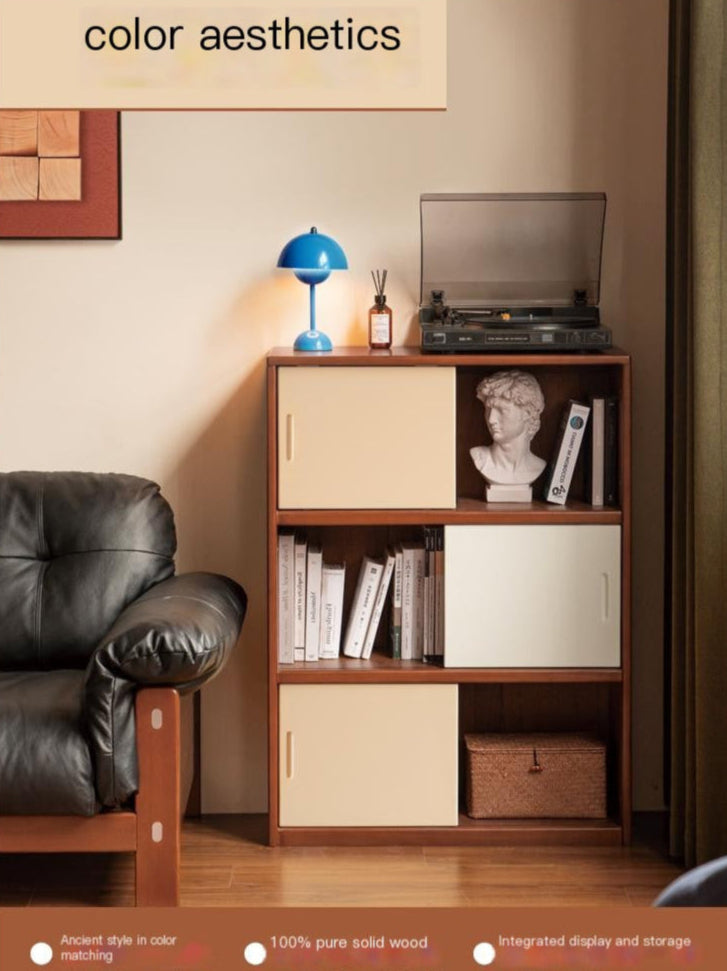 Poplar Solid Wood Bauhaus Side Cabinet.