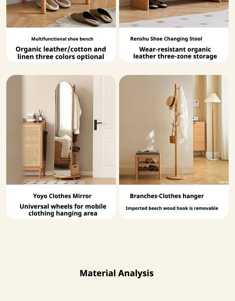 Oak Modern Nordic Shoe Cabinet.