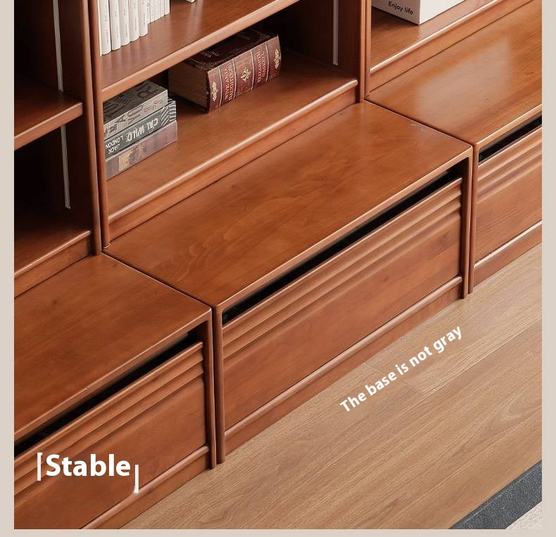 Poplar Solid Wood Antique Style Bookshelf Combination