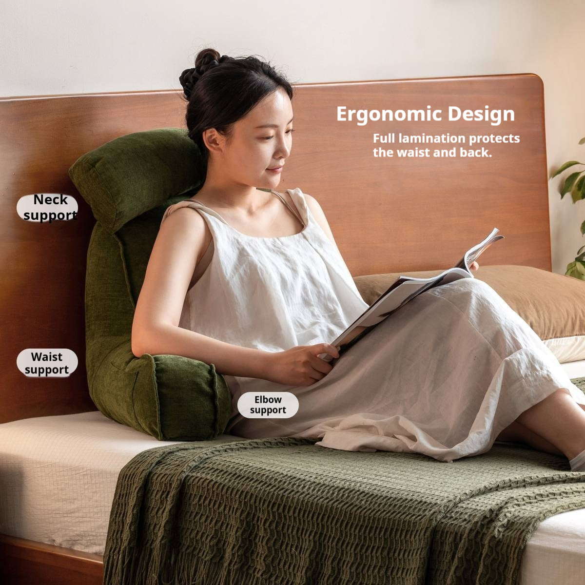 Headboard with Large Upholstered Reading Backrest