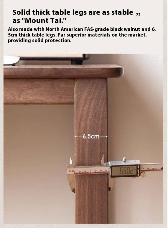 Black Walnut, Ash Solid Wood Desk Bookshelf Integrated