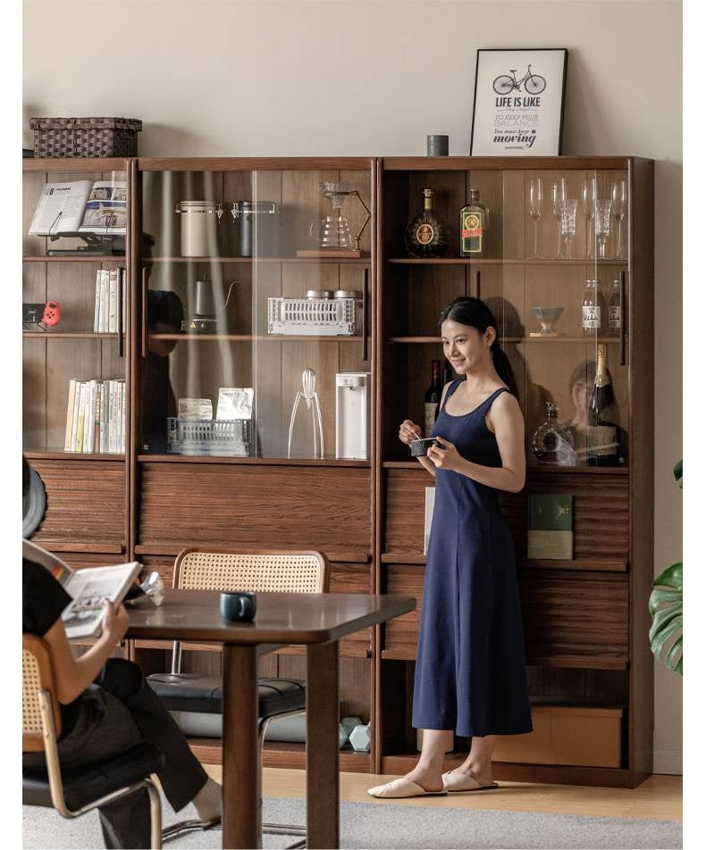 Oak Solid Wood Dustproof Bookcase