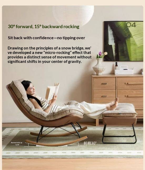 Solid Wood Modern Eggshell Rocking Chair beech legs
