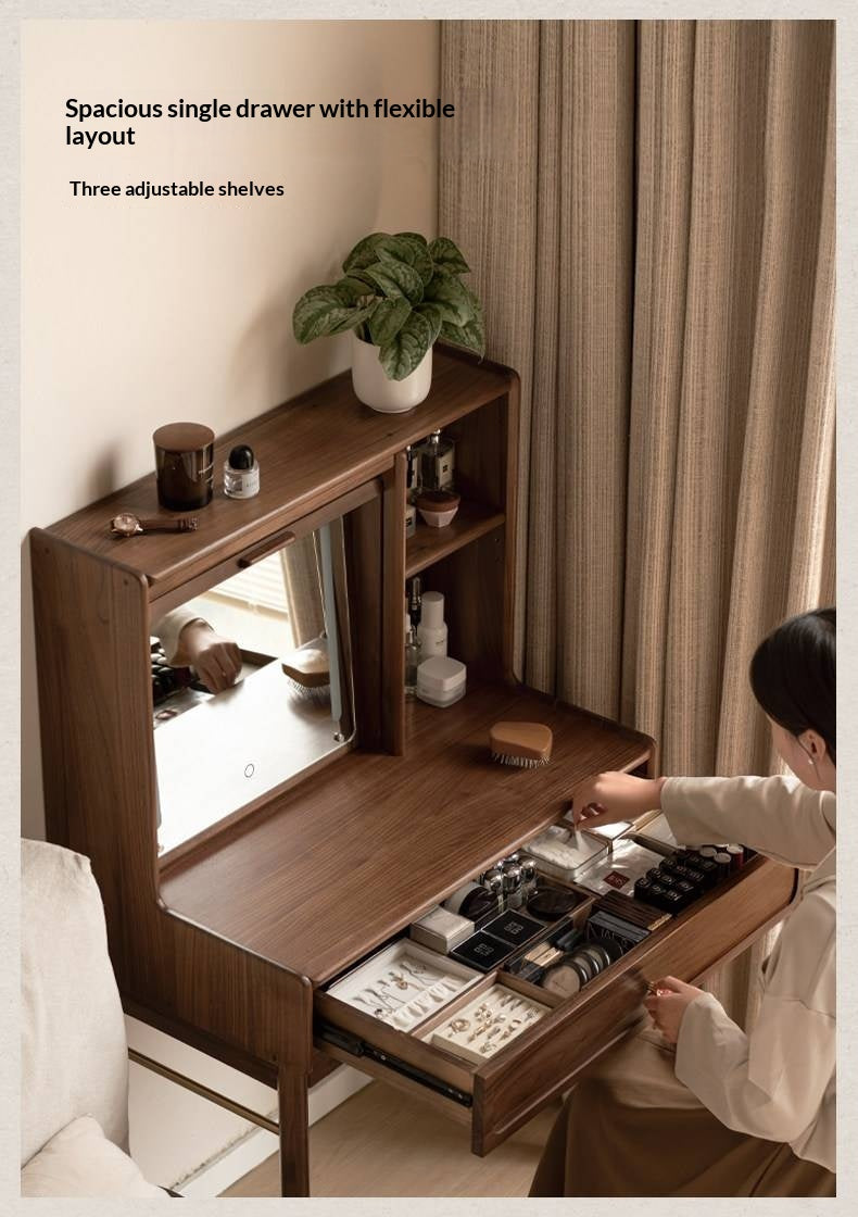 Ash, Black Walnut Solid Wood Vanity Table