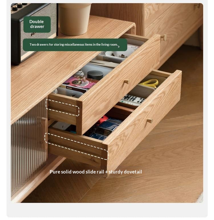 Oak, Beech Solid Wood, Solid RubberWood TV Stand