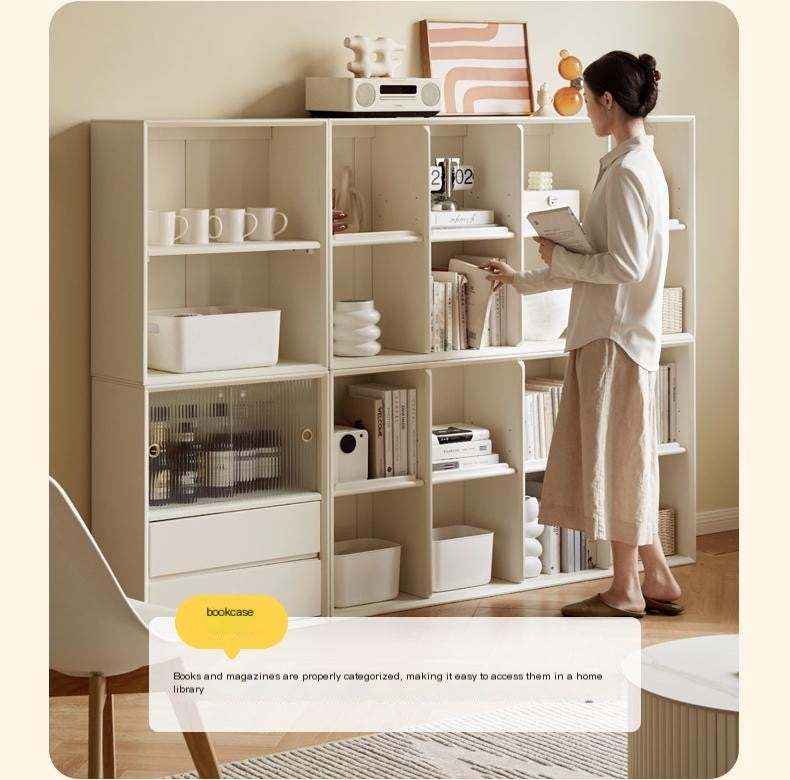 Rubber Solid Wood Modern Bookcase.