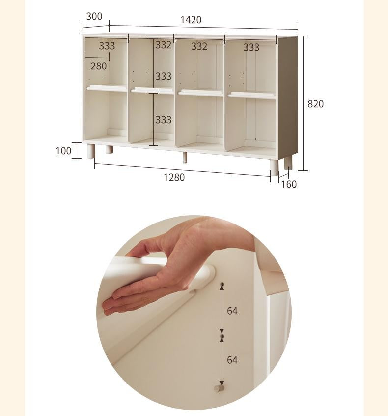 Rubber Solid Wood Modern Bookcase.