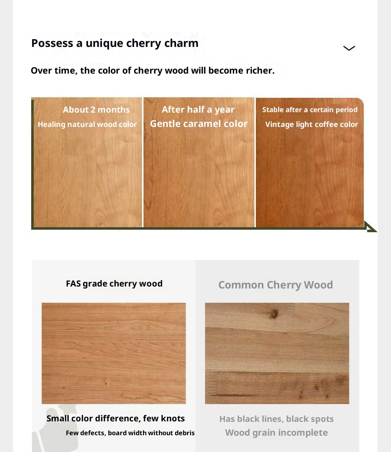 Cherry Solid Wood Box Bed Vintage Style