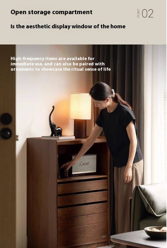 Black Walnut Solid Wood Side Cabinet.