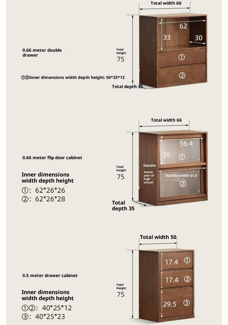 Solid Rubberwood Wall-Mounted Combination Bookcase