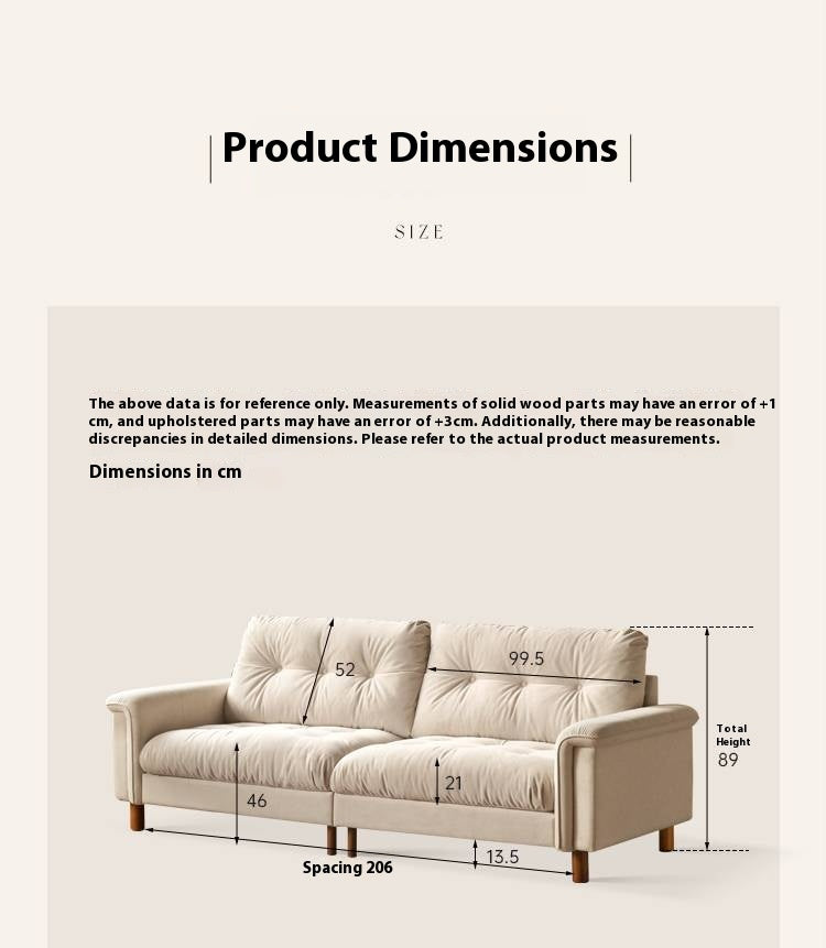 French Retro Fabric Sofa – High-Back with Pet-Friendly Scratch-Resistant Fabric