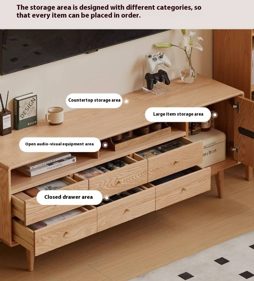 Oak Solid Wood Bedroom TV Cabinet