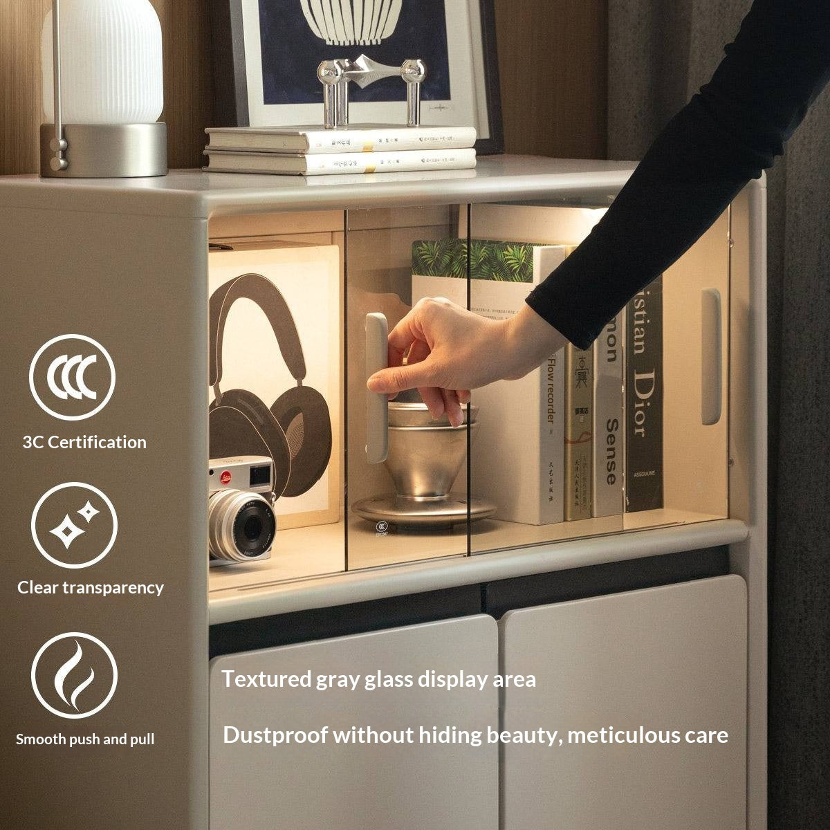 Poplar Solid Wood Italian Style Side Cabinet