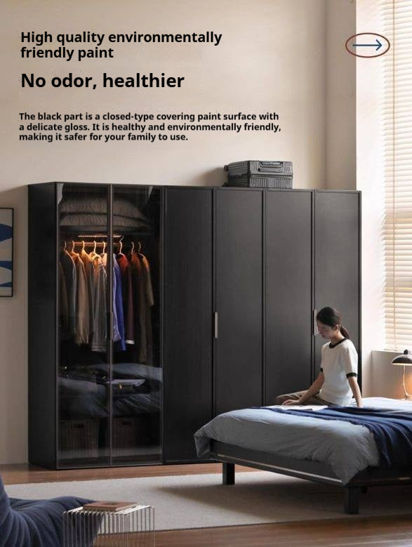 Pine Solid Wood Wardrobe Modern Simple