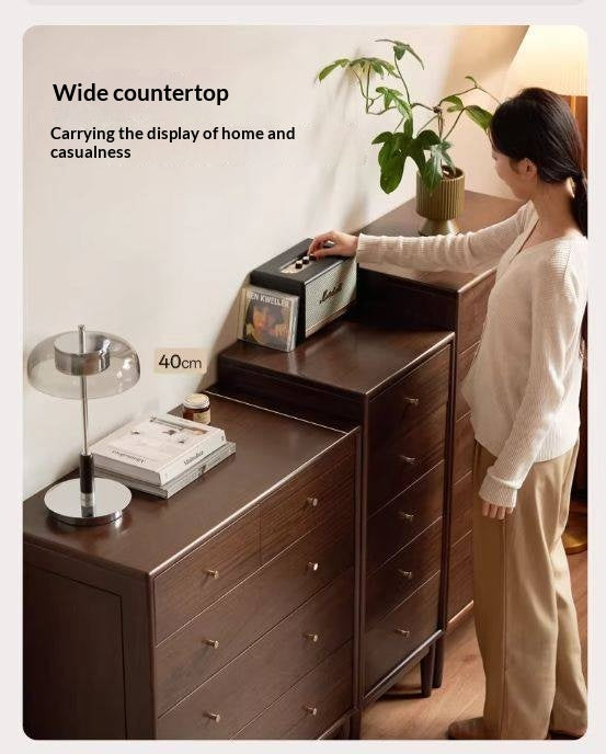 Red Zebrawood Solid Wood Modern Minimalist Chest of Drawers