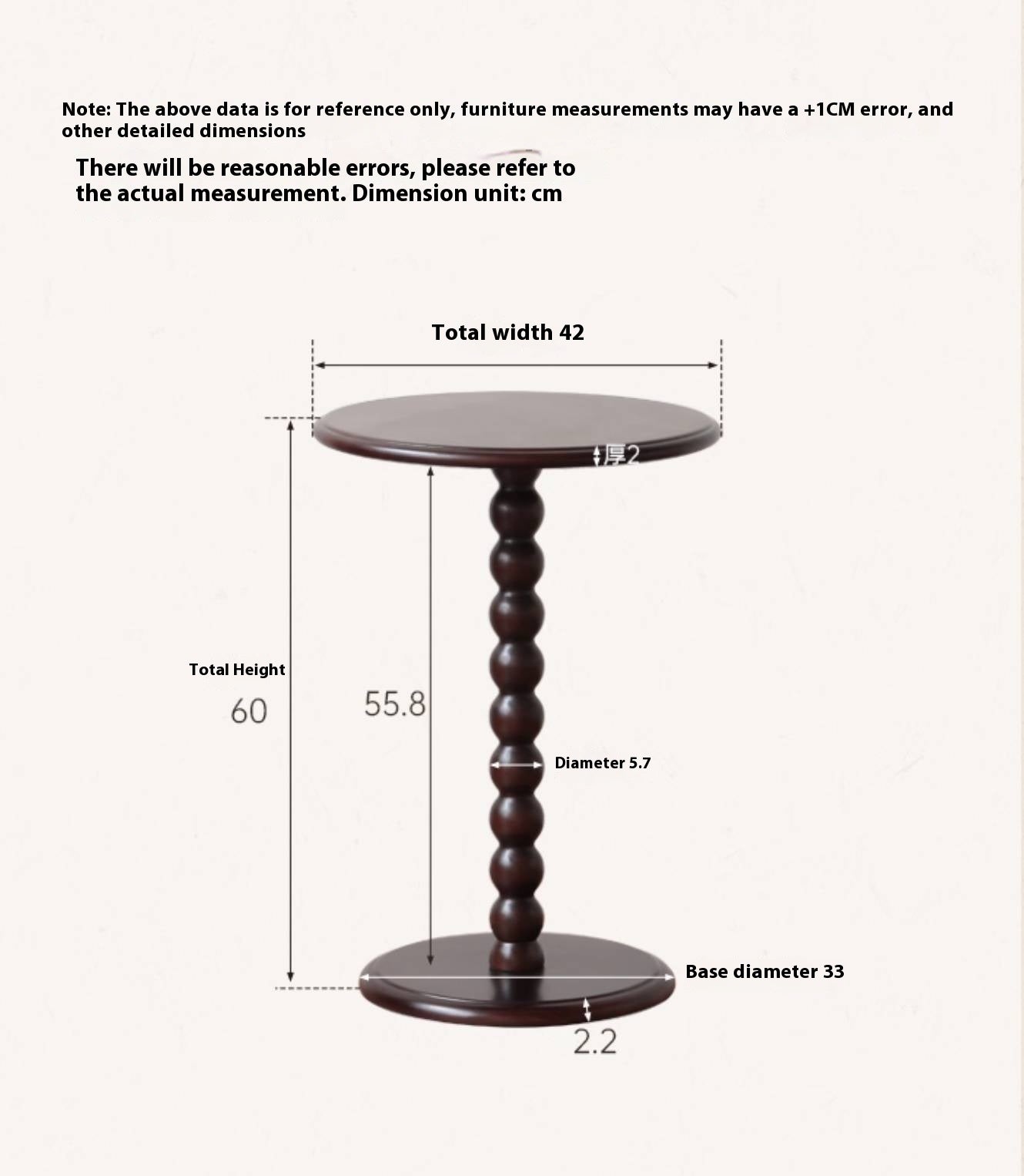 Black Walnut, Poplar, Solid Rubberwood American Retro Side Table.