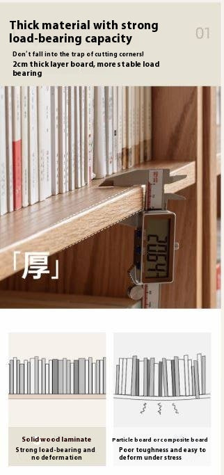 Oak Solid Wood Cream Style Study Bookcase