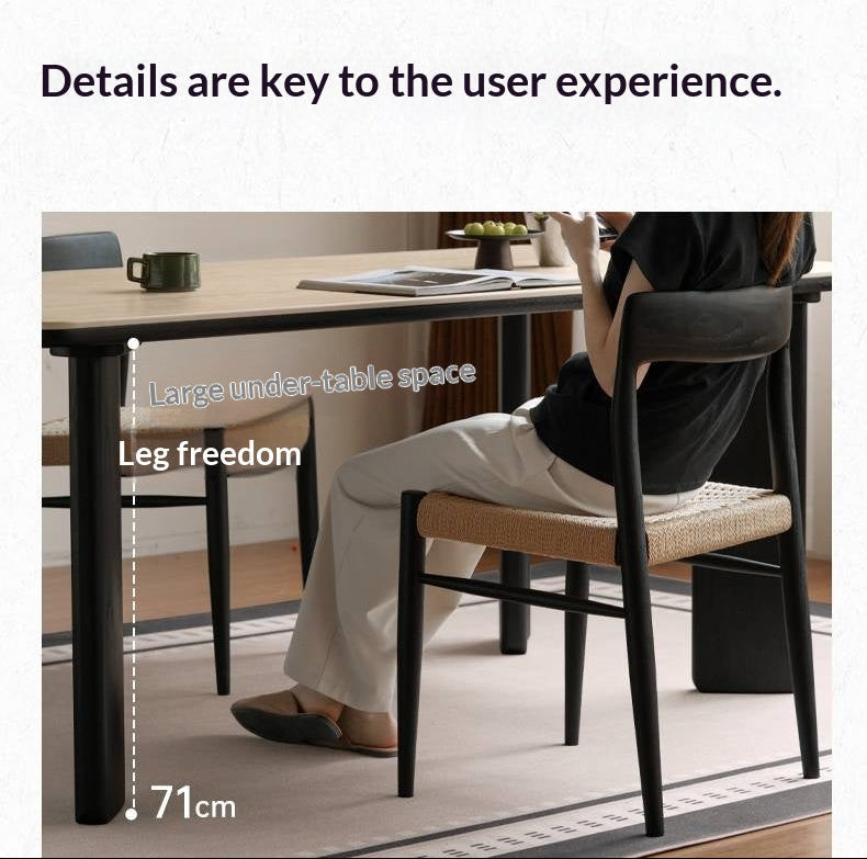 Oak Solid Wood Modern Cave Stone Rock Plate Dining Table