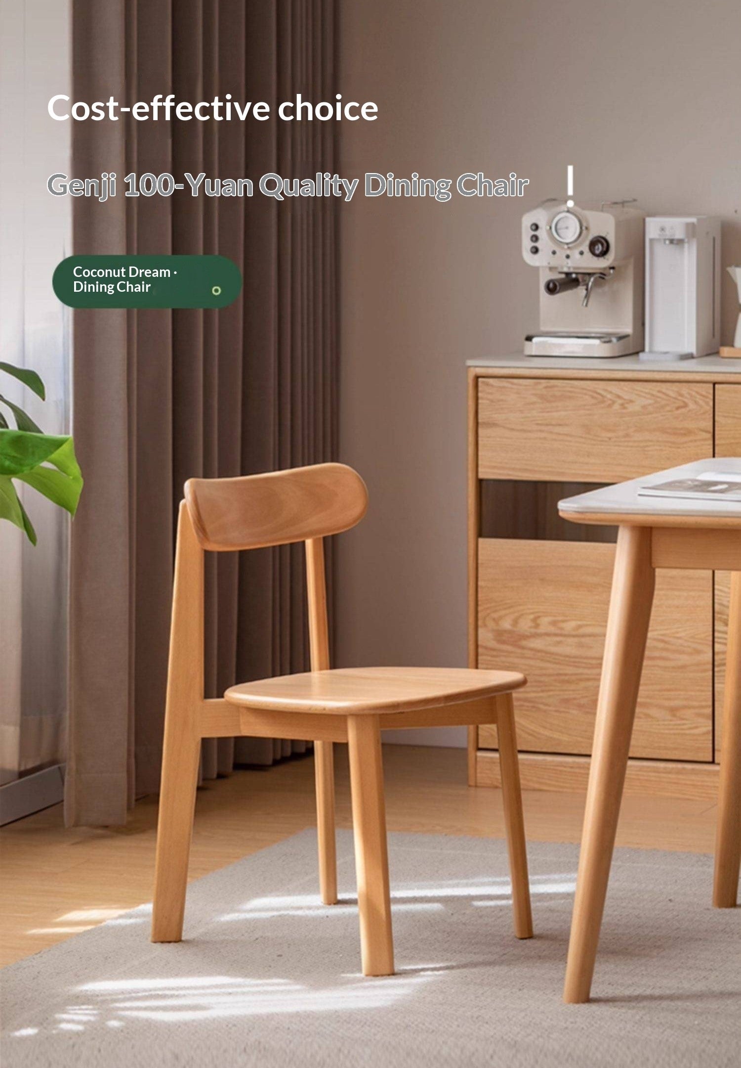 Beech, Oak Solid Wood Modern Dining Chairs