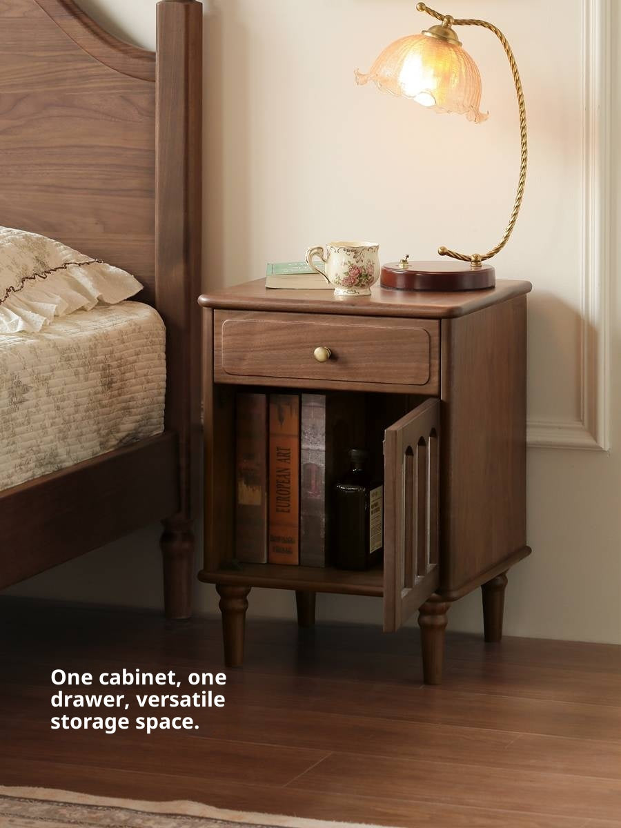 Black Walnut Solid Wood American Retro Nightstand