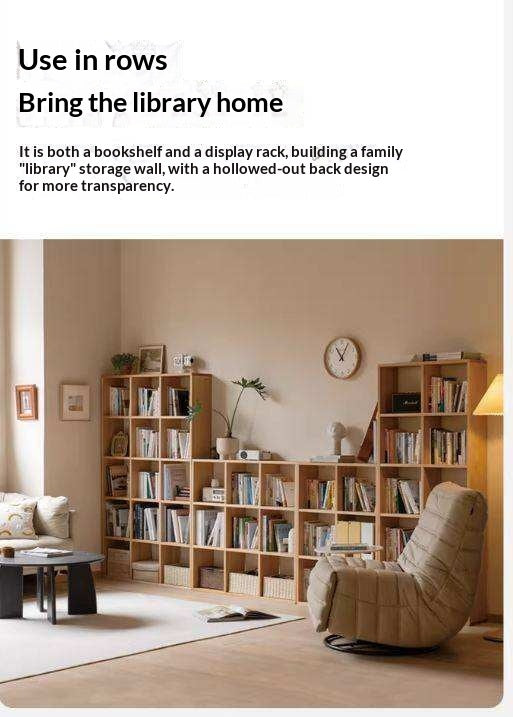 Beech, Oak Solid Wood Bookshelf Bookcase Free Combination