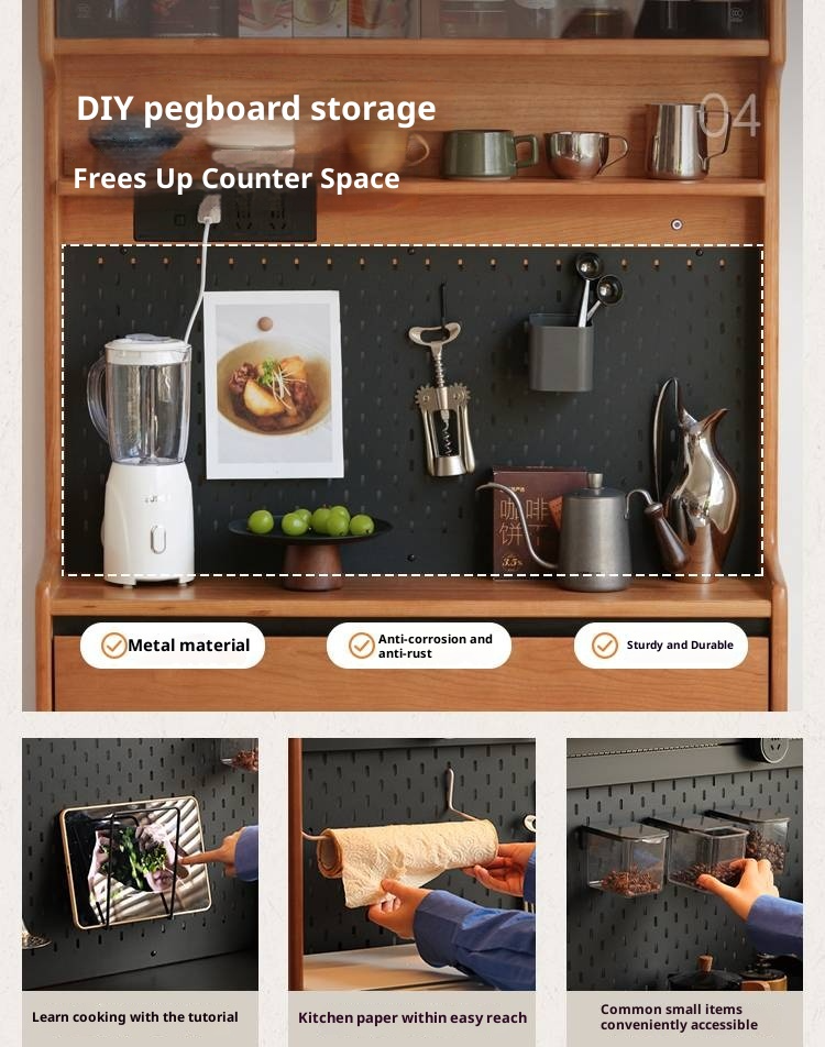 Cherry Solid Wood Ultra-thin Sideboard.