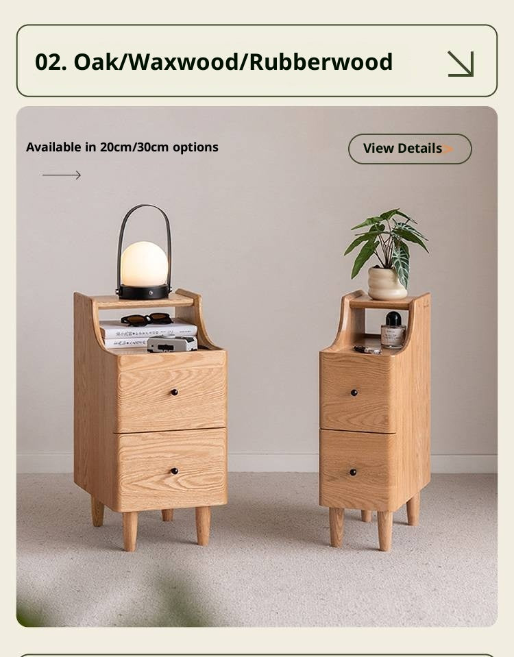 Cherry Solid Wood Modern Nightstand.