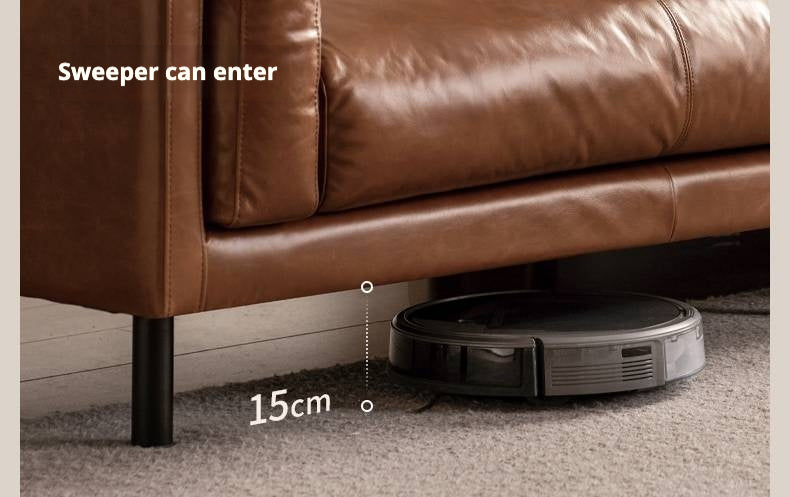 Full Leather High-Back Sofa with Oil-Wax Finish Italian-Style