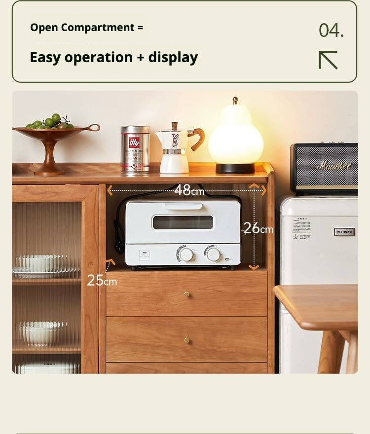 Cherry Solid Wood Ancient Style Ultra Thin Side Cabinet