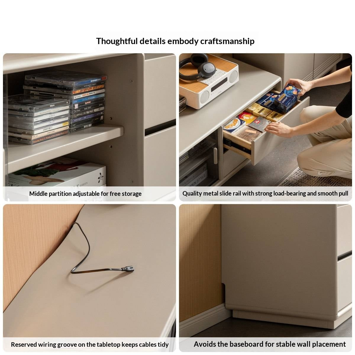 Tulipwood Solid Wood Modern Minimalist Floor Standing TV Stand