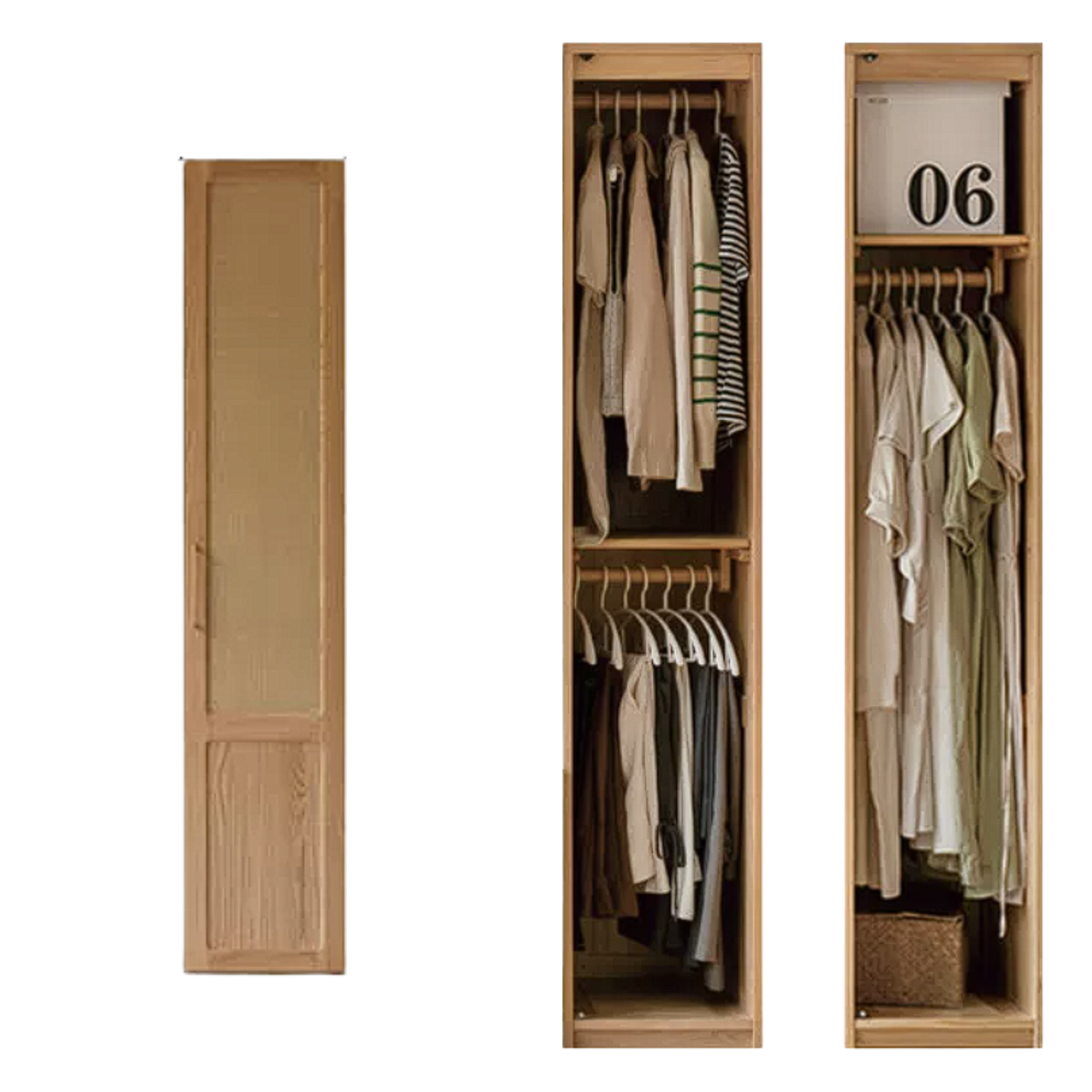 Oak Solid Wood Modern Wardrobe Free Combination