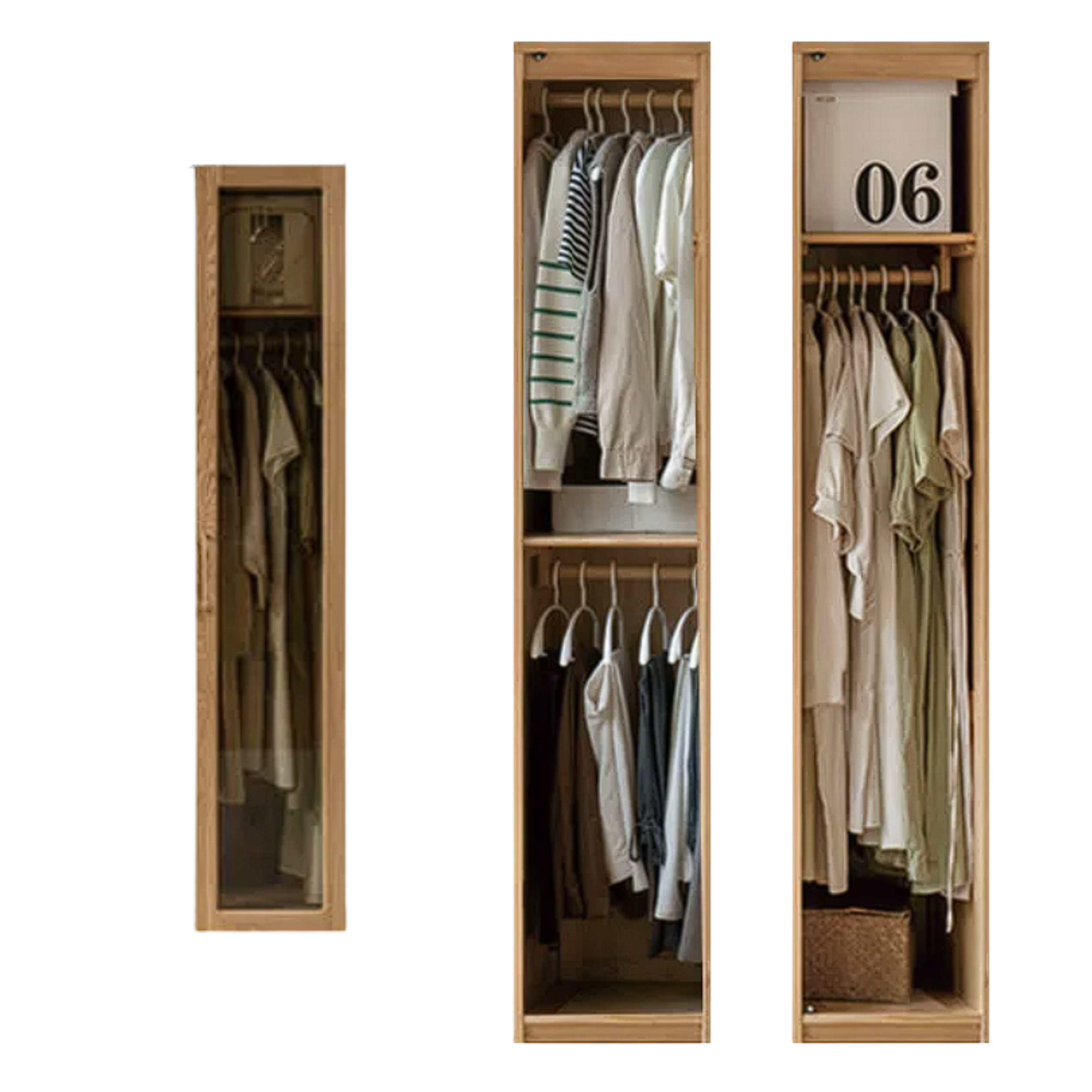 Oak Solid Wood Modern Wardrobe Free Combination