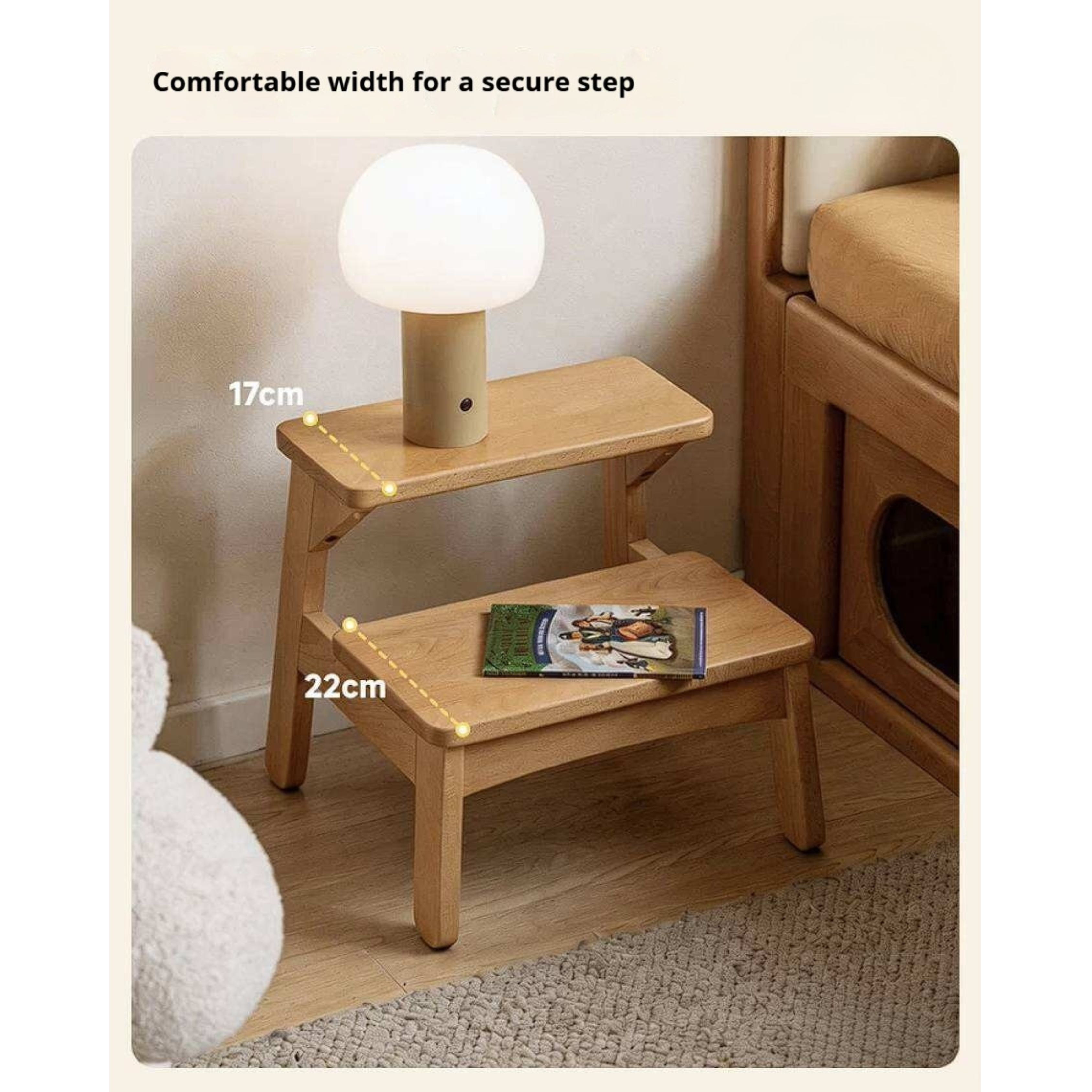 Beech Solid Wood Kids Multifunctional Low Foot Chair,Step Stool